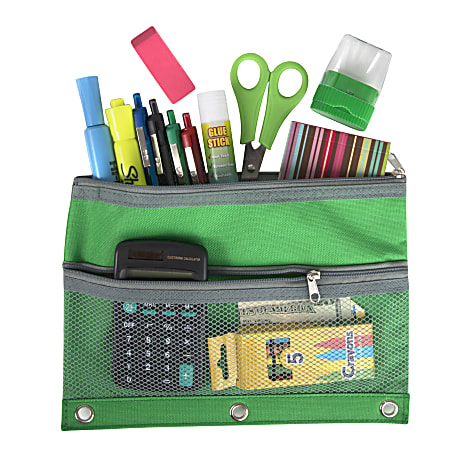 School Supplies Pencil Pouch 3 Ring, Zipper Pencil Pouches Case