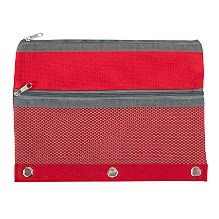 Office Depot Brand Pencil Pouch With Mesh Window 7 x 9 34 Assorted