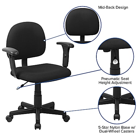 Flash Furniture Clayton Mid Back Swivel Task Chair - Thumbnail 3