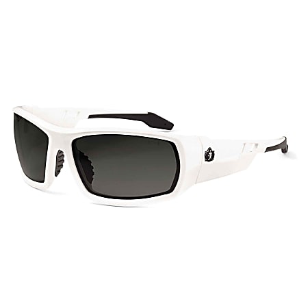 Ergodyne Skullerz® Safety Glasses, Odin, White Frame, Smoke Lens