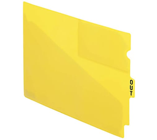 Esselte Recycled Colored Vinyl Out Guides - 1 Printed Tab(s) - Message - OUT - 12.8" Dividerx 9.50" Divider - Yellow Vinyl Divider - 50 / Box