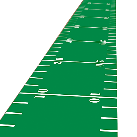 Amscan Fabric Football Entryway Floor Runners, 10' x 2', Green/White, Pack Of 3 Runners