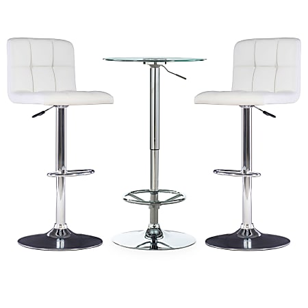 Powell Ronan 3-Piece Pub Table Set, White