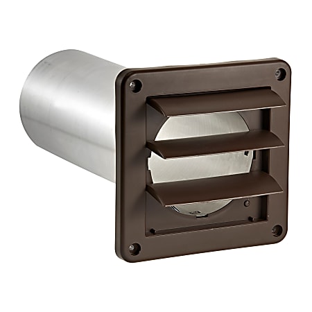 Lambro Plastic Wall Exhaust Dryer Vent with 3 Louvers and 11 in. Pipe, Brown, 267B