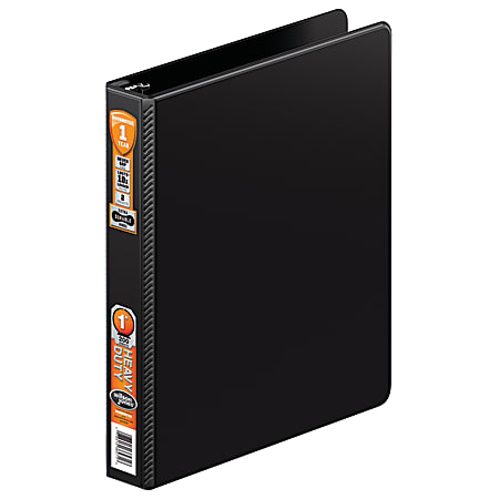 Wilson Jones® Heavy-Duty 3-Ring Binder, 1" Round Rings, 44% Recycled, Black