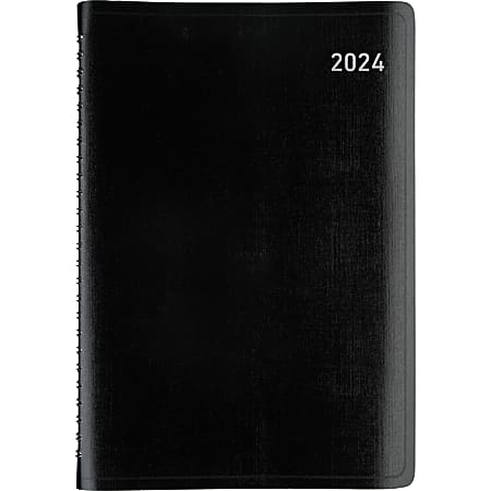 2024 Office Depot® Brand Weekly/Monthly Planner, 5" x 8", Black, January to December 2024 , OD711400