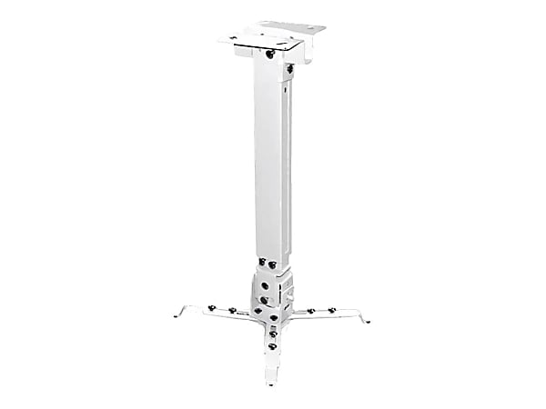 PylePro PRJCM3 - Mounting kit (ceiling mount, interface bracket, telescopic extension arm) - for projector - white - ceiling mountable