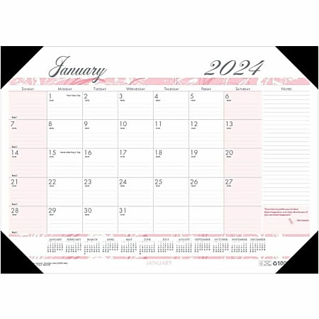 House of Doolittle Monthly Desk Calendar Pad, 18-1/2" x 13", Calendar Breast Cancer Awareness, January to December 2022