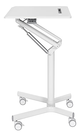 Realspace® 28"W Mobile Sit-to-Stand Compact Desk/Laptop Cart Workstation, 28-3/4"H x 28"W x 22-1/16"D, White