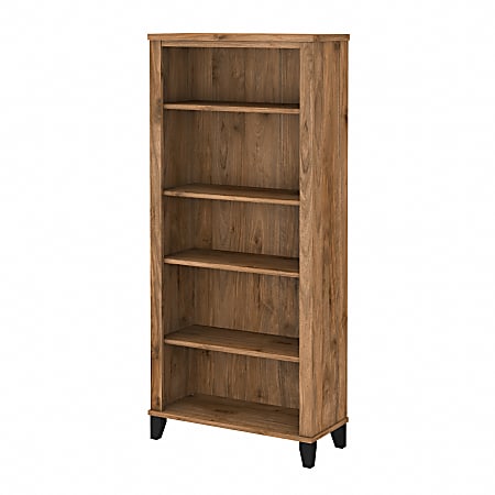 Bush Business Furniture Somerset 66"H 5-Shelf Bookcase, Fresh Walnut, Standard Delivery