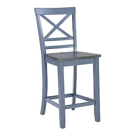 Powell Nichols Counter Stools, Blue/Dark Gray, Set Of 2 Stools