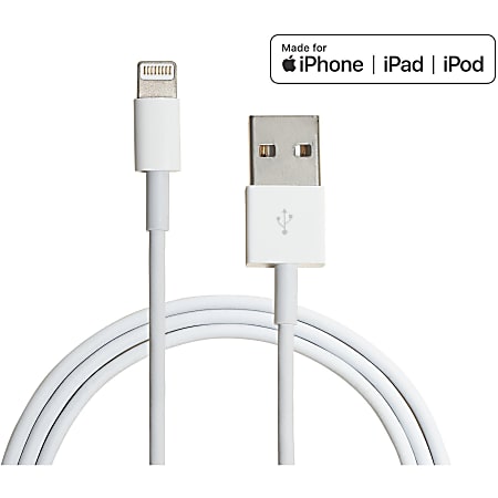 4XEM 3FT/1M 8pin Lightning to USB cable for iPhone/iPad/iPod - MFi Certified - 4XEM 3Ft 1M charging data and sync Cable For any lightning enabled mobile device compatible with any USB-A enabled wall charger