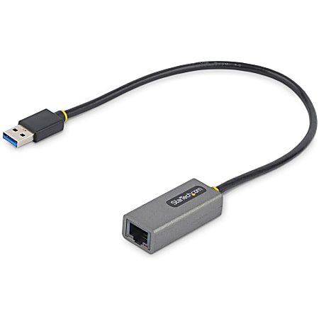 StarTech.com USB to Ethernet Adapter, USB 3.0 to 10/100/1000 Gigabit Ethernet LAN Adapter, 11.8in/30cm Attached Cable, USB to RJ45 Adapter