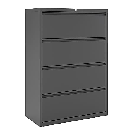 WorkPro® 36"W x 18-5/8"D Lateral 4-Drawer File Cabinet, Charcoal
