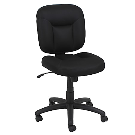 Elama Fabric Mid-Back Adjustable Office Task Chair, Black