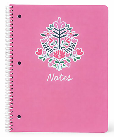 Gartner Studios Spiral Notebook, 8" x 10-1/2", 1 Subject, College Ruled, 70 Sheets, Blossoms Notes