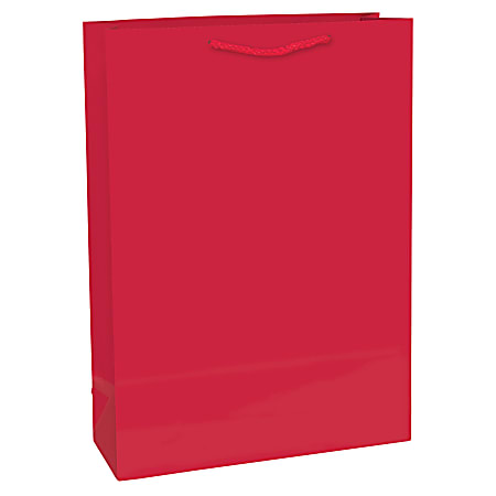 Amscan Glossy Paper Gift Bags XL Apple Red Pack Of 4 Bags - Office