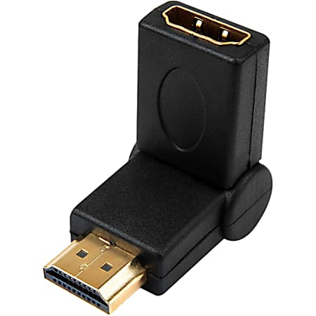 4XEM - HDMI adapter - HDMI female to HDMI male - black - 90° connector - for P/N: 4XHDMI4K2KPRO100