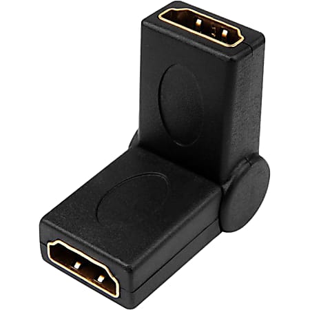 4XEM 90 Degree Swivel HDMI A Female To HDMI A Female Adapter - 1x 19-pin HDMI (Type A) Digital Audio/Video Female - 4XHDMIFFSWIVEL