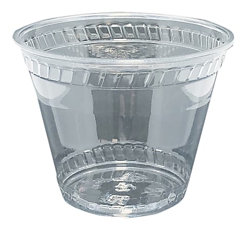 Edris Plastics PET Squat Cups, 9 Oz, Clear, Carton Of 1,000 Cups
