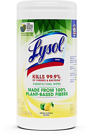 LYSOL® Disinfecting Wipes with Citric Acid - Fresh Citrus 70 ct.