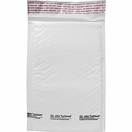 Sealed Air Tuffgard Premium Cushioned Mailers - Bubble - #0 - 6" Width x 10" Length - Peel & Seal - Poly - 25 / Carton - White