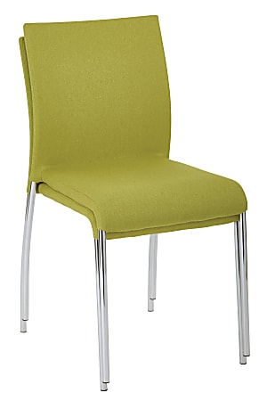 Ave Six Conway Stacking Chairs, Spring Green/Silver, Set Of 2