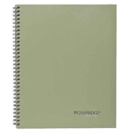 Cambridge® Limited® 30% Recycled Business Notebook, 8 1/2" x 11", 1 Subject, Legal Ruled, 40 Sheets, Sage