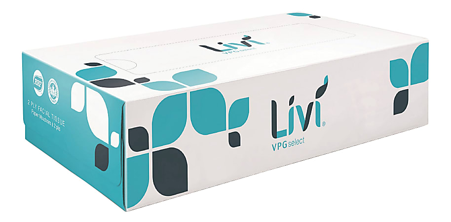 Livi Solaris Paper 2-ply Facial Tissue - 2 Ply - 8.37" x 8.07" - White - Virgin Fiber - 100 Per Box - 30 / Carton