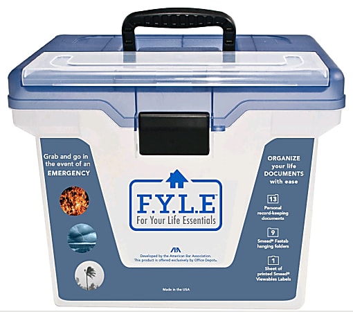 Advantus Life Essentials ABA Fyle Box, Letter Size, 11 5/8"H x 9 1/2"W x 11 13/16"D, Clear