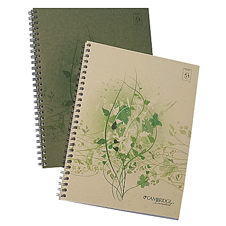 Cambridge® Limited® 30% Recycled Business Notebook, 8 1/2" x 11", 1 Subject, Legal Ruled, 40 Sheets, Assorted Earth Tones (No Color Choice)