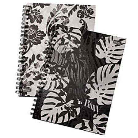 Tilibra Fashion Business Notebook, 6 5/8" x 9 1/2", Legal Ruled, 48 Sheets, Black/White