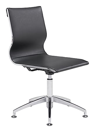 Zuo Modern® Glider Conference Chair, Black/Chrome