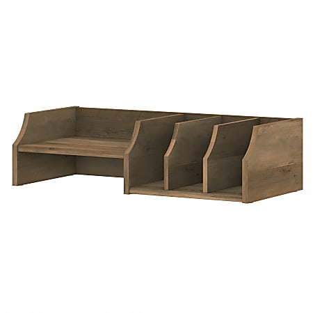 Bush Furniture Universal Desktop Organizer With Shelves, Reclaimed Pine, Standard Delivery