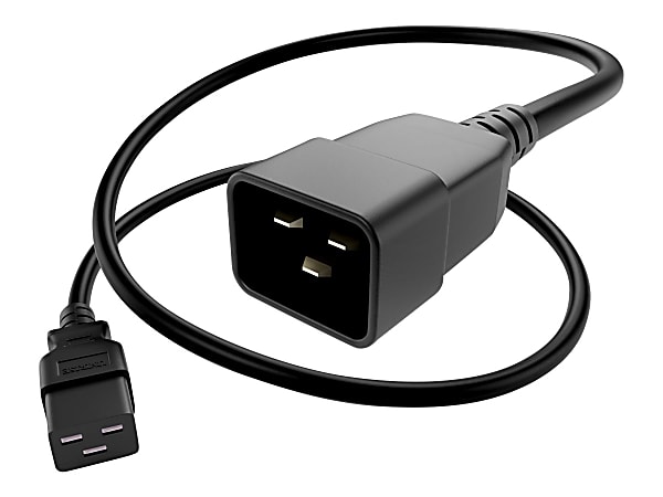 Unirise Power cable - IEC 60320 C20 to IEC 60320 C19 - AC 250 V - 1 ft - black