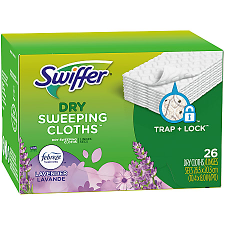 Swiffer® Dry Sweeping Cloth Refills, Lavender Vanilla Scent, 9 1/2" x 6 3/8", Pack Of 52 Cloths