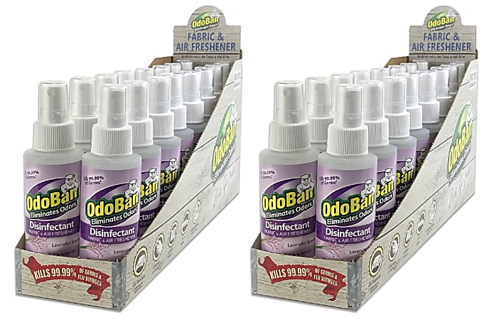 OdoBan Odor Eliminator Disinfectant Spray, Lavender, 4 Oz, Pack Of 32 Bottles