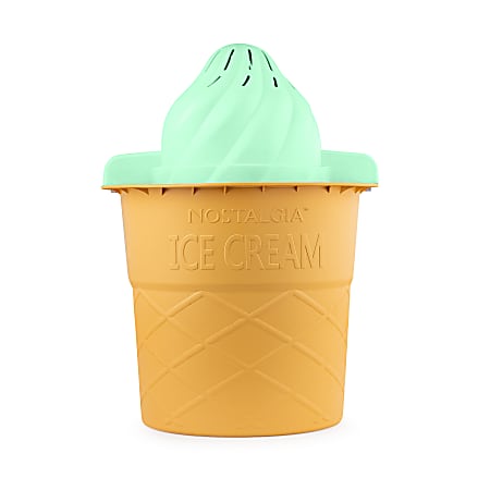 Nostalgia 4 Quart Swirl Cone Ice Cream Maker Mint Green Office Depot