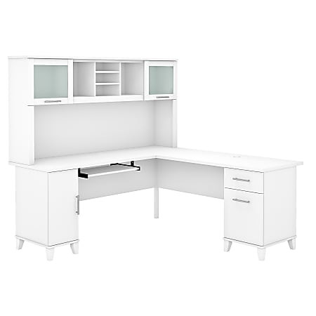 Bush Furniture Somerset 60 L Shaped Desk with Storage, White