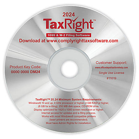 ComplyRight® TaxRight Software, Windows®, Disc