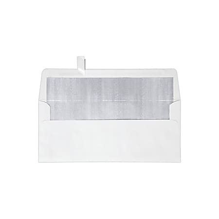 LUX #10 Foil-Lined Square-Flap Envelopes, Peel & Press Closure, White/Silver, Pack Of 250