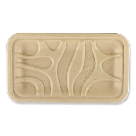 World Centric® Fiber Trays, 4-13/16” x 8-5/16” x 3/4”, Natural Paper, Pack Of 500 Trays