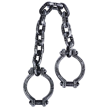 Amscan Shackles On Chain Props, 34” x 4”, Gray/Black, Set Of 2 Props