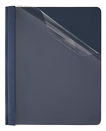 Office Depot&reg; Brand Clear-Front Report Covers, Dark Blue, Pack Of 10