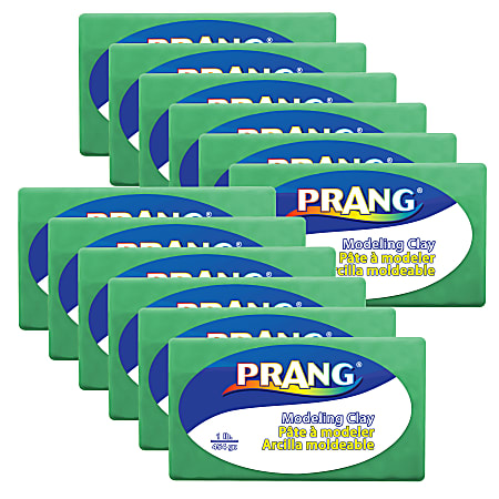 Prang Modeling Clay Packs, 1 Lb, Green, Set Of 12 Packs