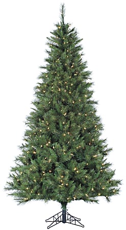 Canyon Pine Artificial Christmas Tree, 7 1/2', 500 LED Clear Lights, Green/Black