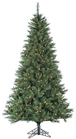 Fraser Hill Farm Canyon Pine Artificial Christmas Tree, 7 1/2', 500 LED Clear Lights, Green/Black