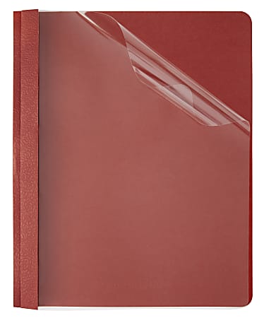 Office Depot® Brand Clear-Front Report Covers, Red, Pack Of 10