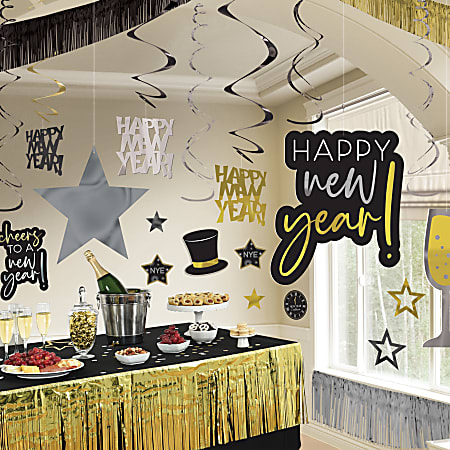 Amscan 244252 New Year's Giant Room Decorating Kit, Multicolor