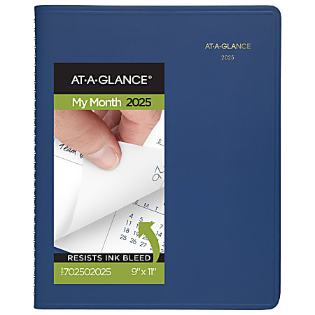 2025-2026 AT-A-GLANCE® Monthly Planner, 9" x 11", Blue, January 2025 To March 2026, 7025020